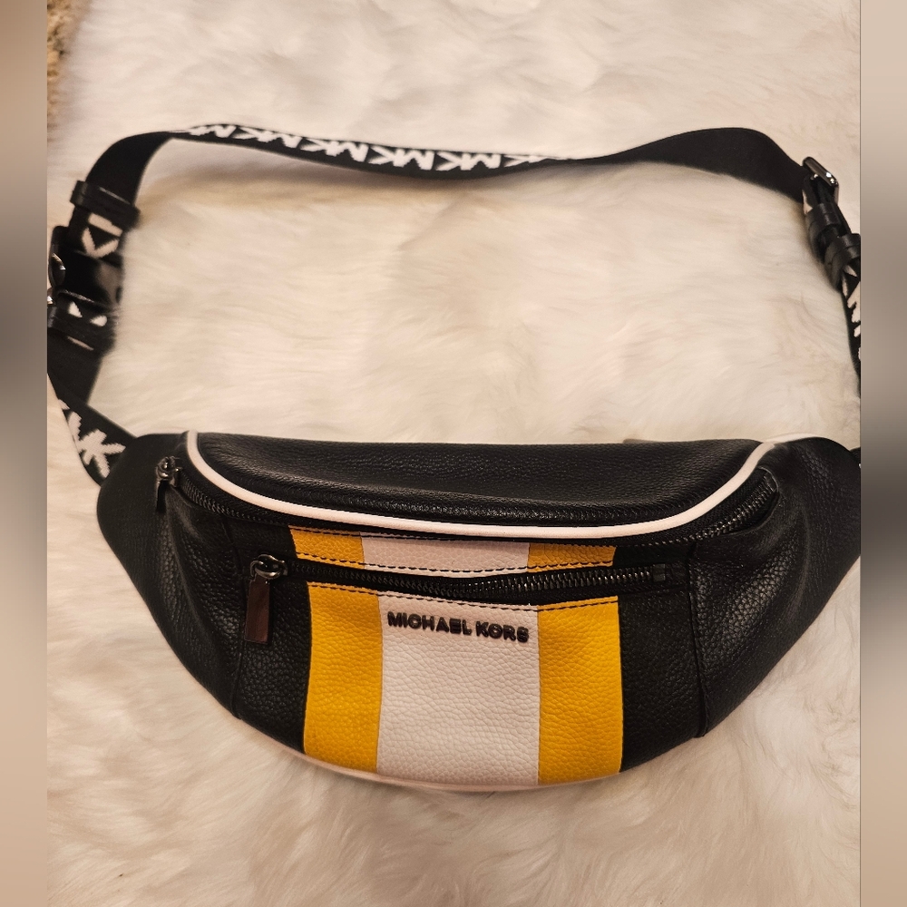Michael Kors Black and Gold Belt Bag